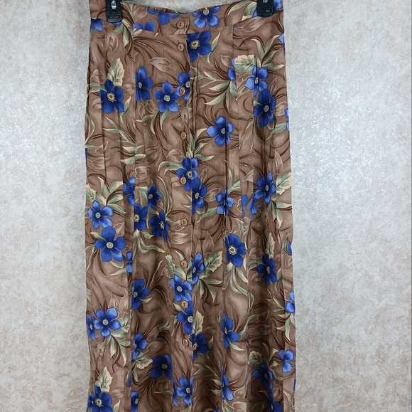 SAG HARBOR Button Front Rayon A-Line Maxi Skirt - Picture 2 of 4